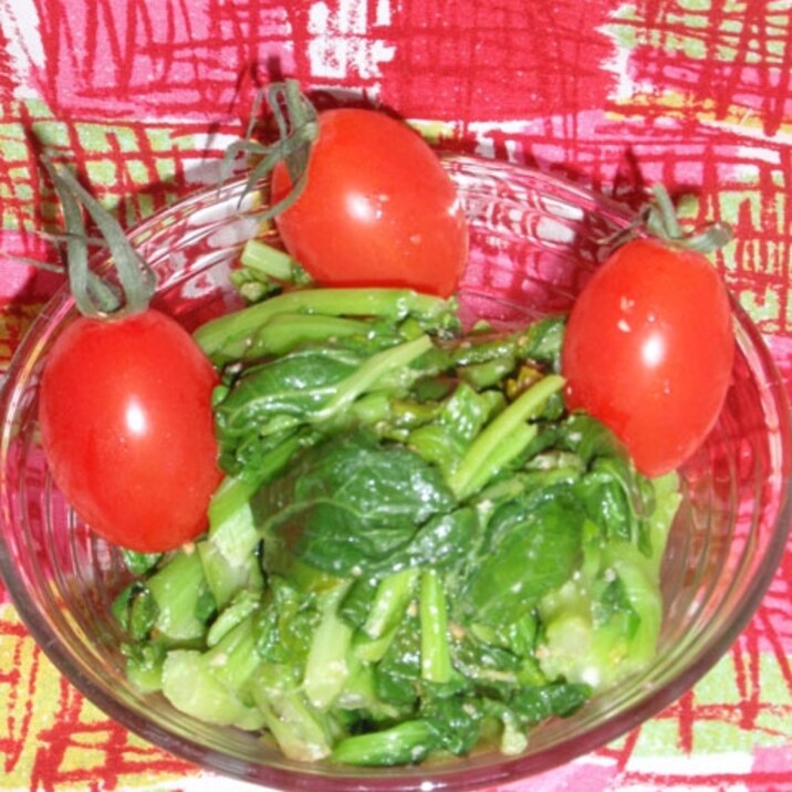 菜の花の醤油麹辛子あえ